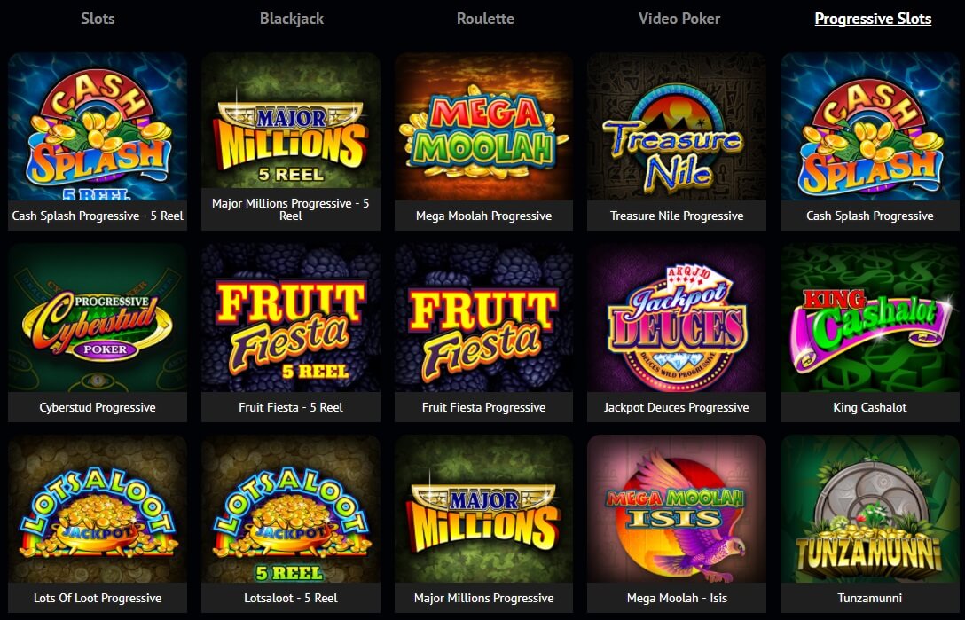 Play and Win on Spin Palace Progressive Slots